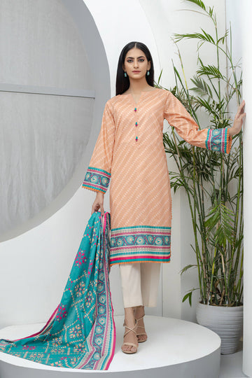 Bonanza Satrangi Peach Lawn Suit Rsk222p17 Eid Pret 2022 Online Shopping